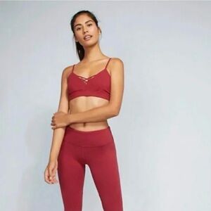 All yoga interlace bra -red velvet